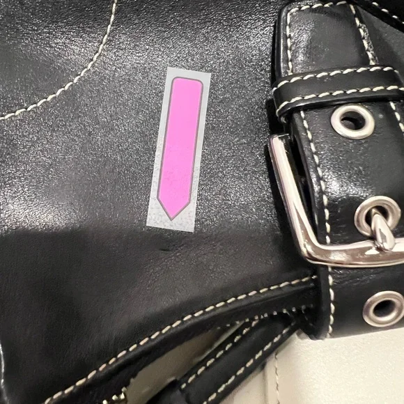 Coach Black Crossbody Bag with Buckle Detail and White Stitching - Picture 11 of 15